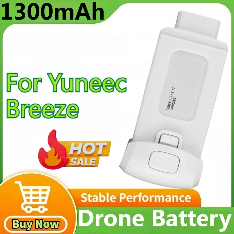 

11.1V 1300mAh Battery for Yuneec Breeze 14.43Wh Replacement Lithium Polymer Battery for Yuneec Breeze Drone Battery