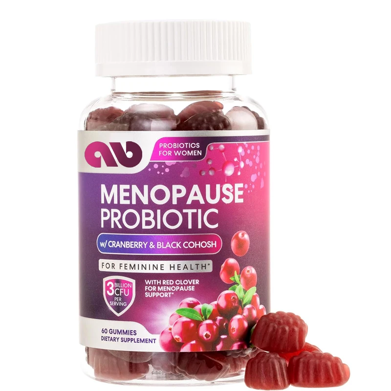 Probiotiques de la ménopause, soulagement naturel des bouffées de chaleur, nuisette, soutien immunitaire-60 gummies