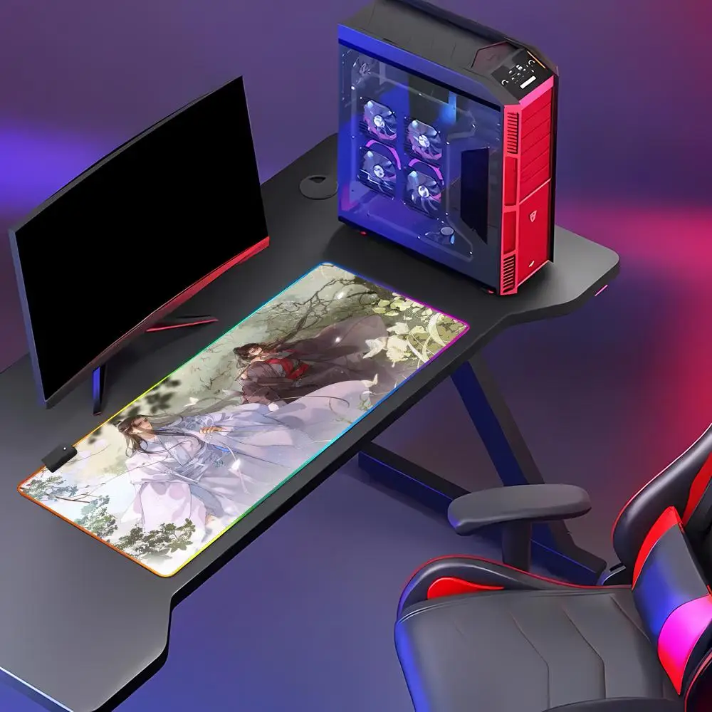 RGB Anime Gaming Mouse Pad Mo Dao Zu Shi, Grandmaster Demonic Cultivation Non-Slip Desk Mat for Laptop, Large Extended HYBXAXC