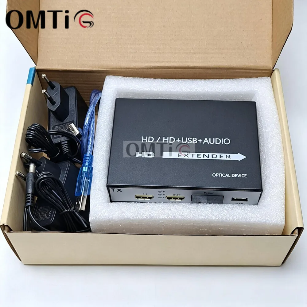 1 Pair 1080P HDMI-USB Converters 1-Channel With USB Fiber Extender 20KM Optical Date SC Video Transceiver
