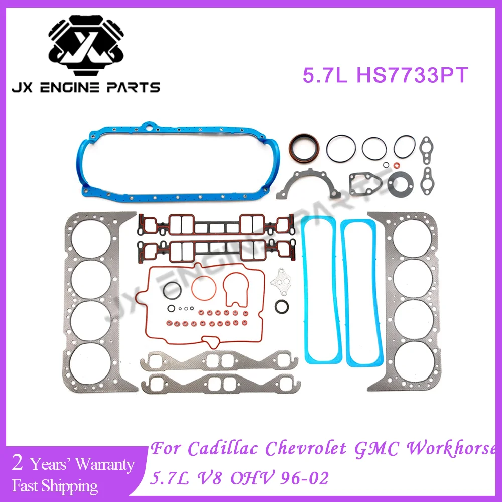 Kit de reconstrucción de motor, juego completo de juntas de culata para GM 5,7 GMC Chevrolet Cadillac GMC ISUZU AM General 96-02 HS7733PT-16 5.7L