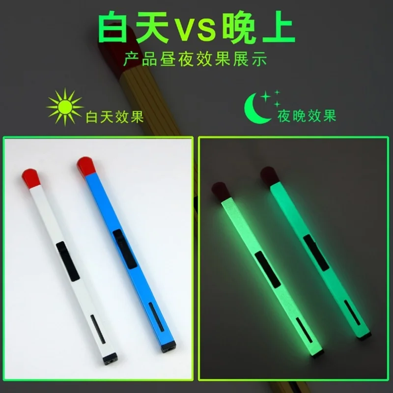 Creative Match Shape Gas Luminous Long Lighters, Candle Igniter, Multi-uses Ignition Gun, Kitchen BBQ Cooking, Outdoor Tools