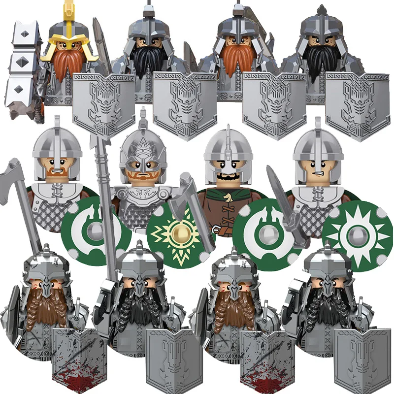 

Medieval Lord Rings Series Dwarf Warriors Turin Tribe Lohan Knights Mini Ancient Soldier Model Building Blocks Childrens Toys