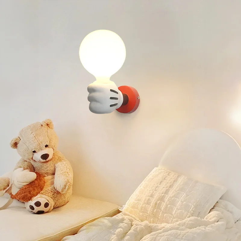 Children's Room Wall Lamps Color Handheld Arm Light Creative Warm Baby Room Princess Room Boy Girl Bedroom Bedside Wall Lights