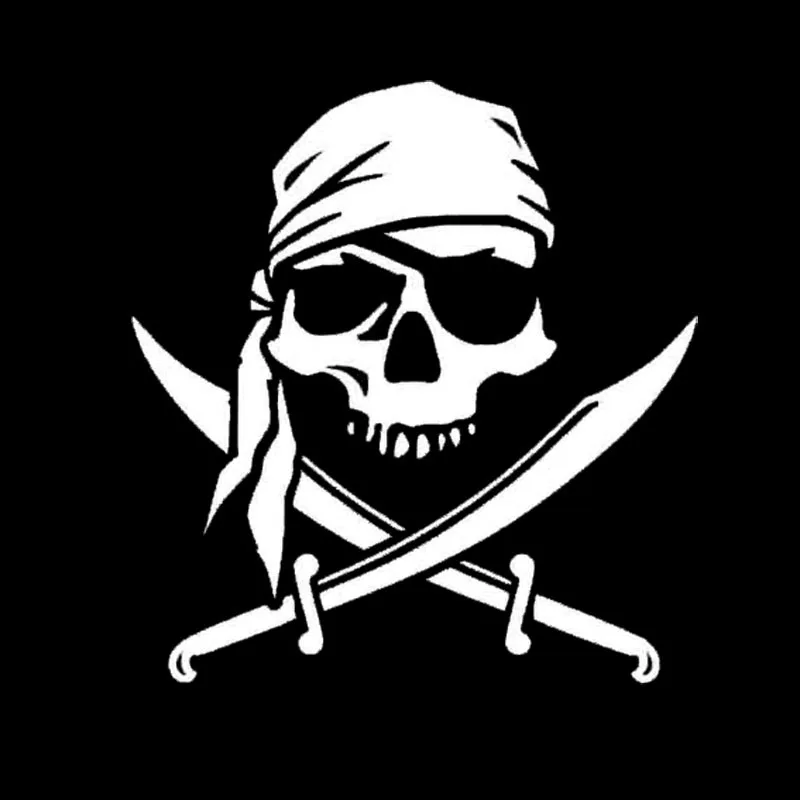 Jpct fashion personalized customized Pirate Skull decal for motorcycles, SUVs waterproof cover scratch vinyl sticker, 15cm*16cm