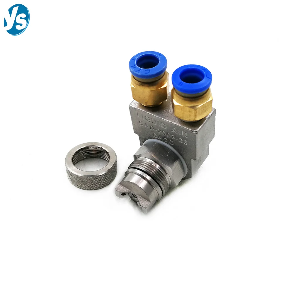 Two-fluid Air Atomizing Nozzle SS External Mixing Fan Spray Nozzle Pressure Type Industrial Humidification Cooling Dust Removal