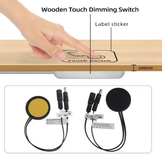 

New DC12V 24V Smart Sensor 5A 60W LED Light Switch Wood Board Penetrable Touch Switch for Cabinet LED Light Equipment Supplies