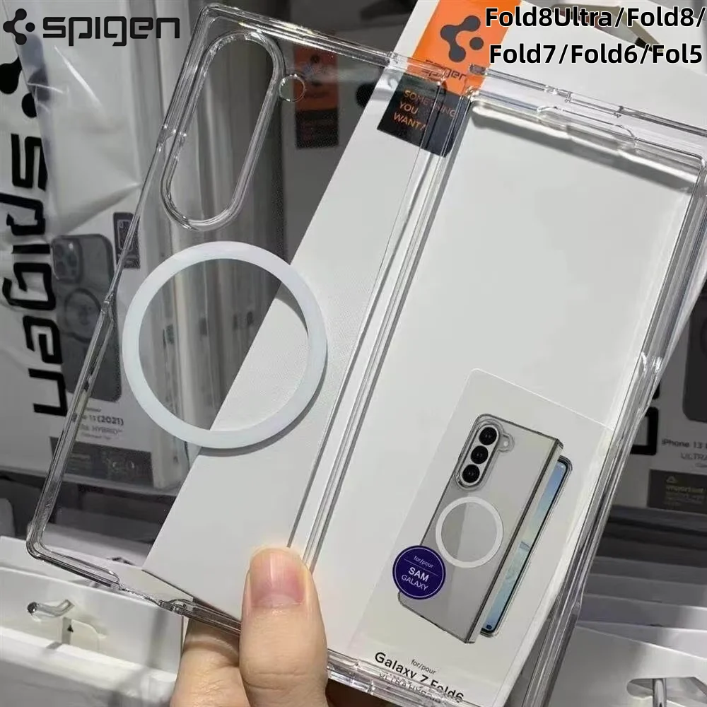 Spigen Magnetic Transparent PC Case for Samsung Fold8Ultra for Magsafe Wireless Charging Phone Case for Fold8 Fold7 Fold6 Fold5