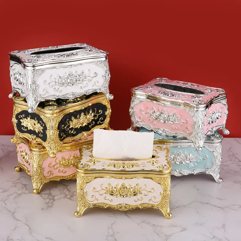 

European tissue box Household living room pumping carton Creative light luxury paper pumping napkin carton