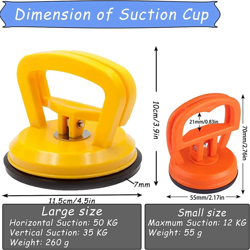 Suction Cup Dent Puller 3 Pack Dent Removal Kit Handle Lifter,Powerful Car Dent Remover