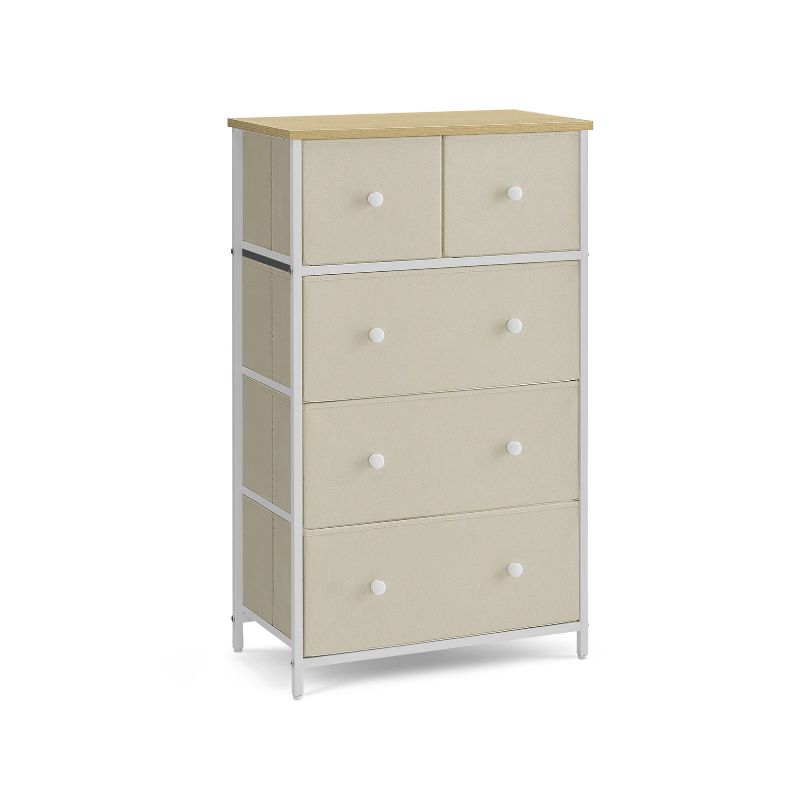 SONGMICS Chest of Drawers, Fabric 5-Drawer Storage Organiser Unit, Dresser, for Living Room, Hallway, Nursery