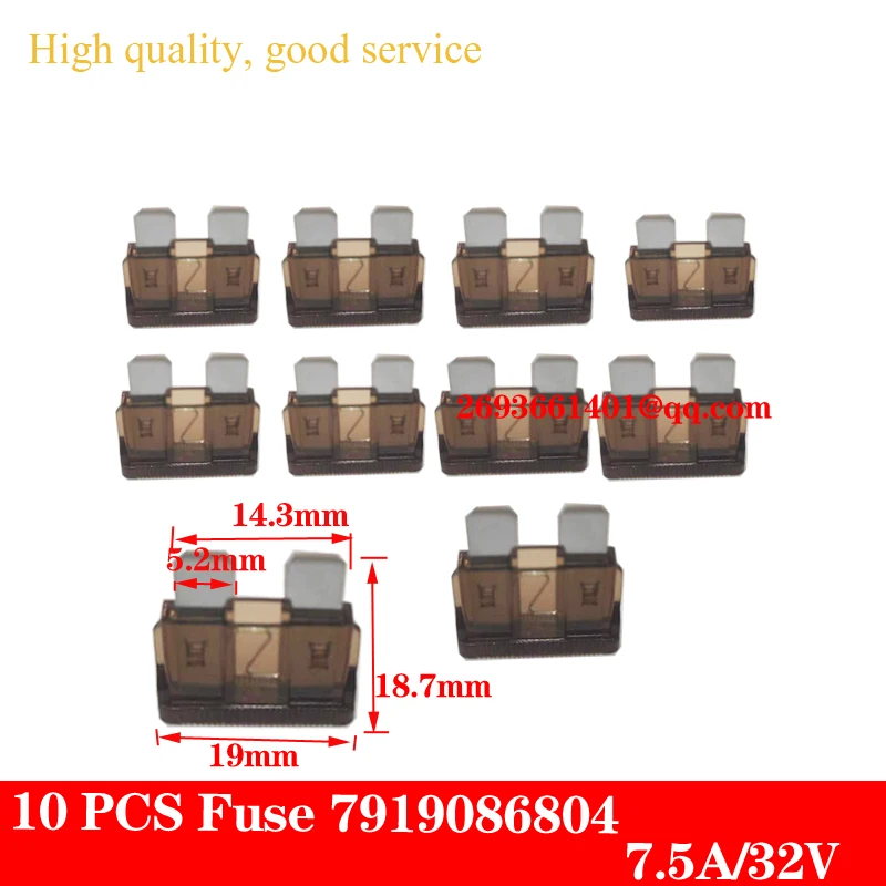 10 PCS Fuse 7.5A 32V Forklift Parts 7919086804 C7.5-32V  for Linde.