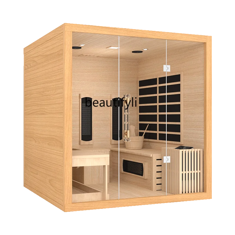 

Household solid wood steam room sauna steam room dual system dry steam far infrared volcanic stone dry and wet integration