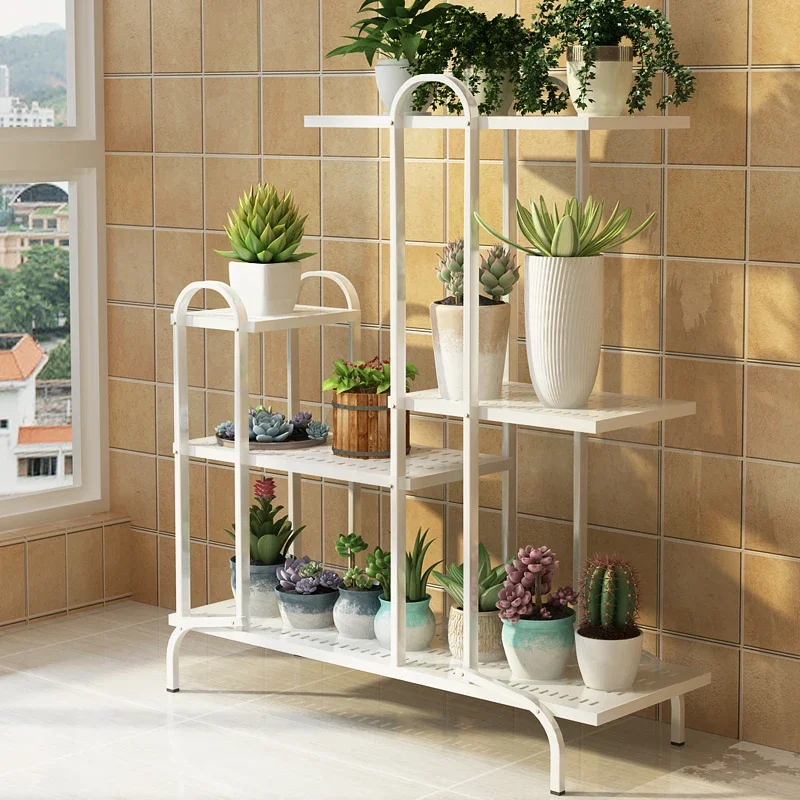 Designer Decoration Aesthetics Modern Flower Rack Unique Living Room Balcony Plant Flower Pot Rack Trendy Muebles Furniture