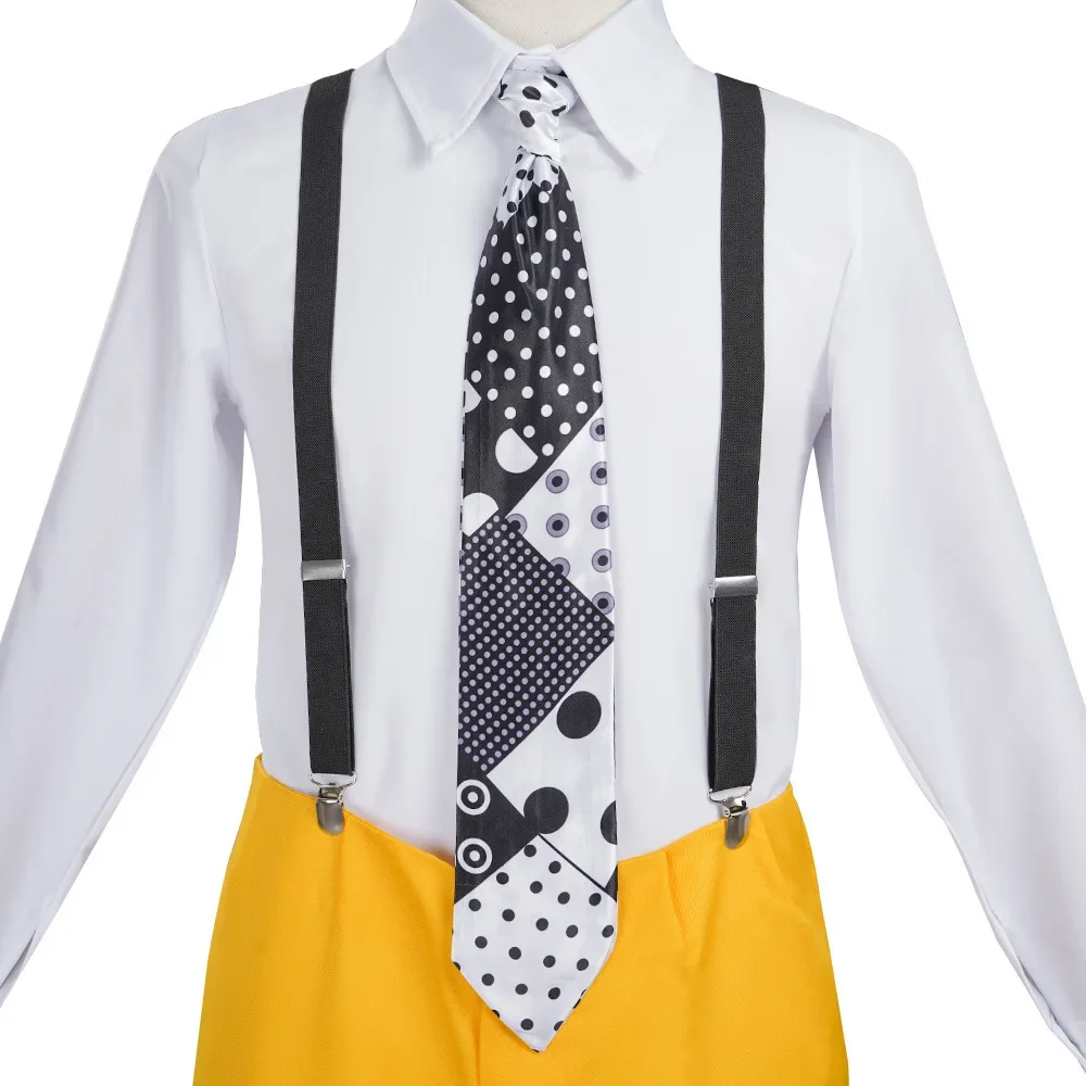 زي تنكري لفيلم القناع جيم كاري زي أصفر للحفلات الكرنفالية قبعة قناع أخضر ملابس دعائم المهرج للهالوين