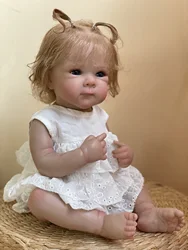 18-20Inch Cute Girl Bettie Full Body Vinyl Bebe Reborn With Rooted Hair Painted Skin Visible Veins Handmade Lifelike Reborn Doll