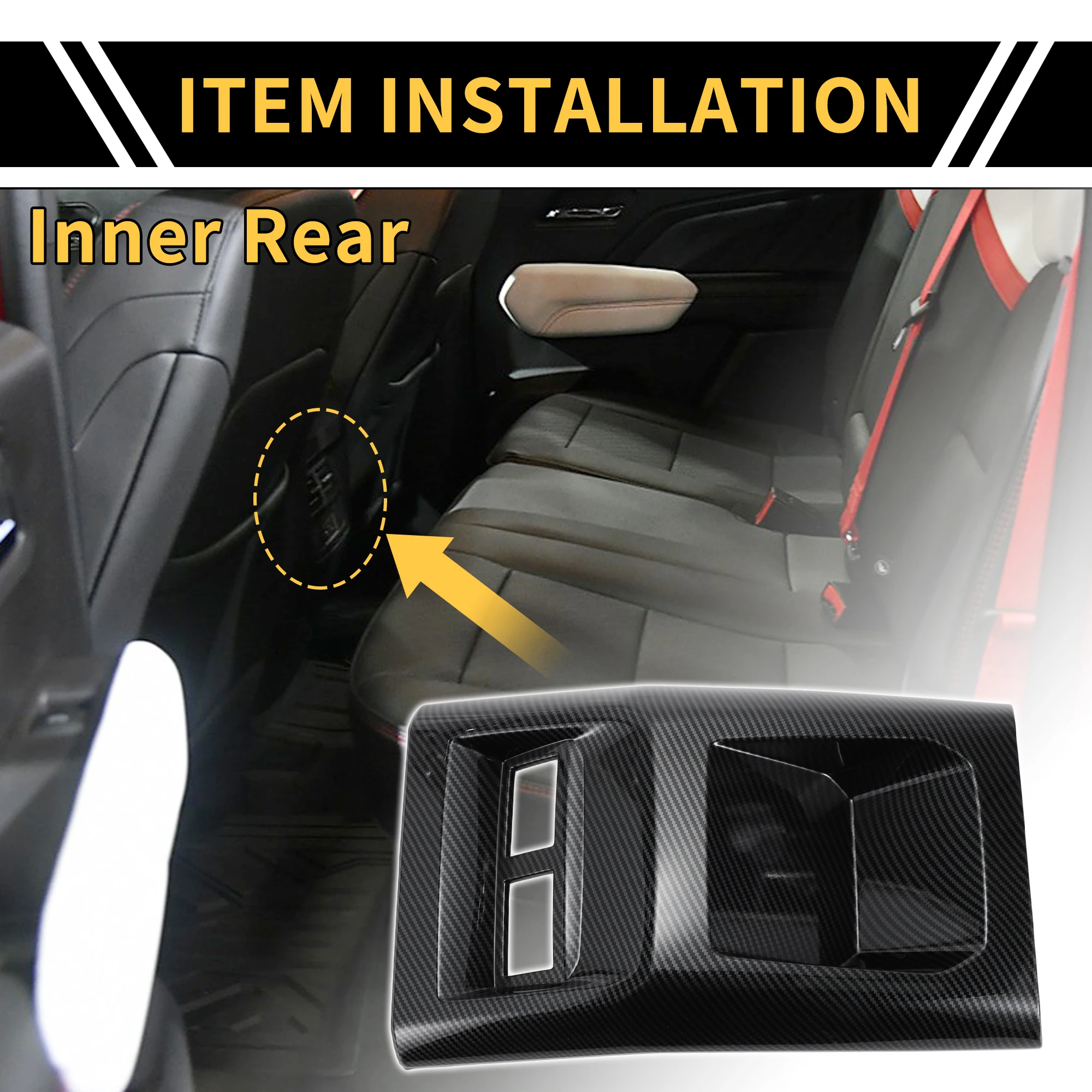 غطاء فتحة تهوية التيار المتردد لمسند الذراع المركزي UXCELL لنمط ألياف الكربون تشيفي كولورادو 23-24