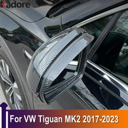 For Volkswagen Tiguan MK2 2017 2018 2019-2023 Chrome Side Door Rearview Mirror Rain Guard Eyelid Cover Trim Visor Shade Shield