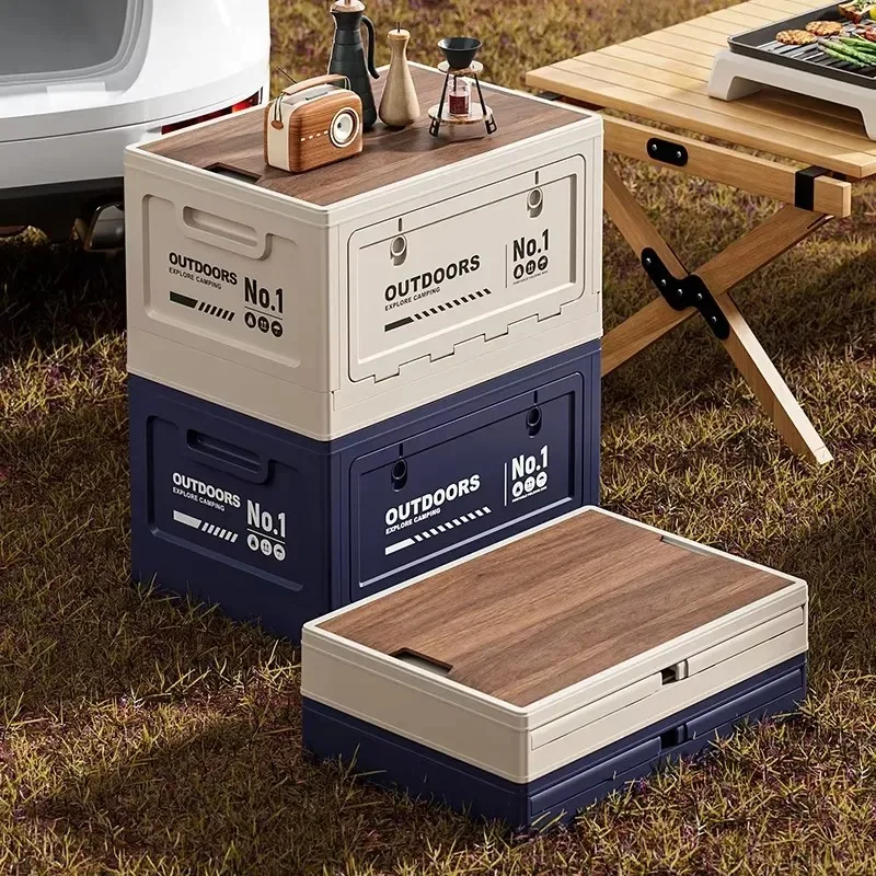 Rechargeable storage box, vehicle storage box, car trunk organizer box, large-capacity outdoor folding storage box