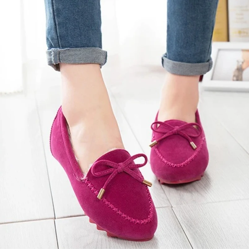 

2025 зимняя женская обувь, удобные лоферы на плоской подошве, короткие повседневные женские теплые женские оксфорды из флока с нескользящей подошвой