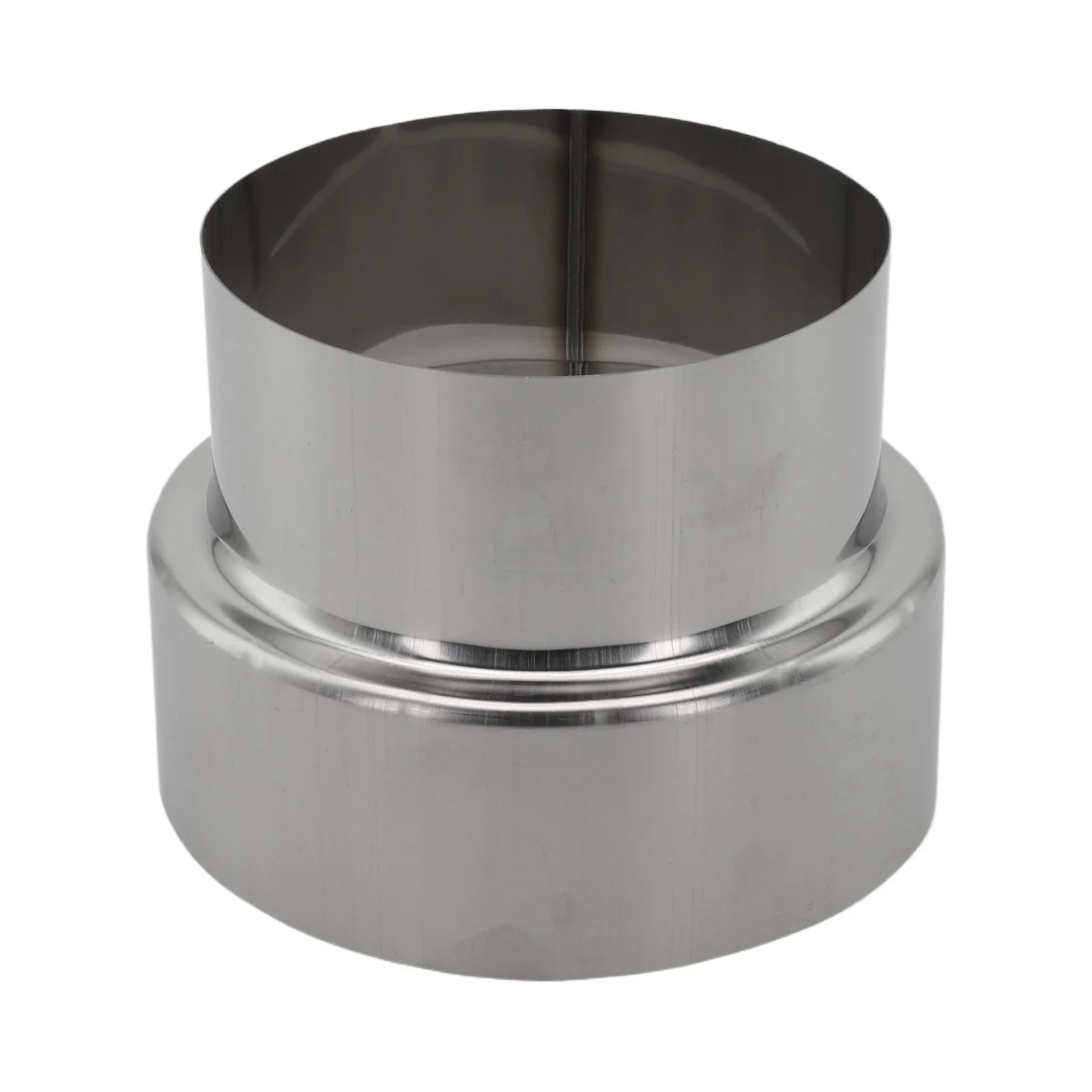 120mm To 100mm Duct Reducer Easy Install Heat Resistant Precise Reduction Size Silver Practical Winding Seam Design
