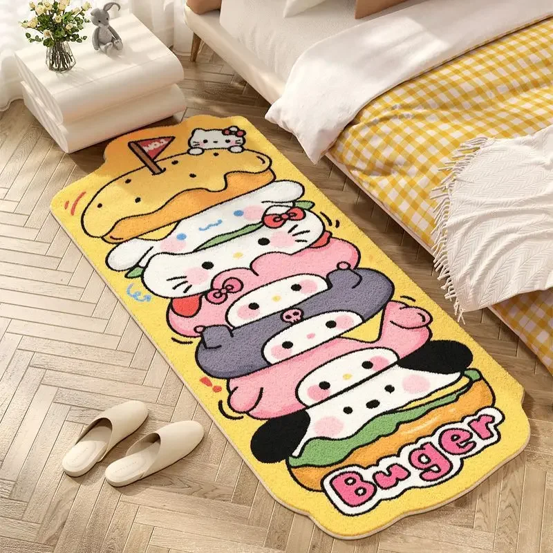 Sanrios Kuromi Cinnamoroll My Melody Hellokittys Shin-chan Anime Bedroom Floor Mat Bedside Blanket Sofa Living Room Atmosphere