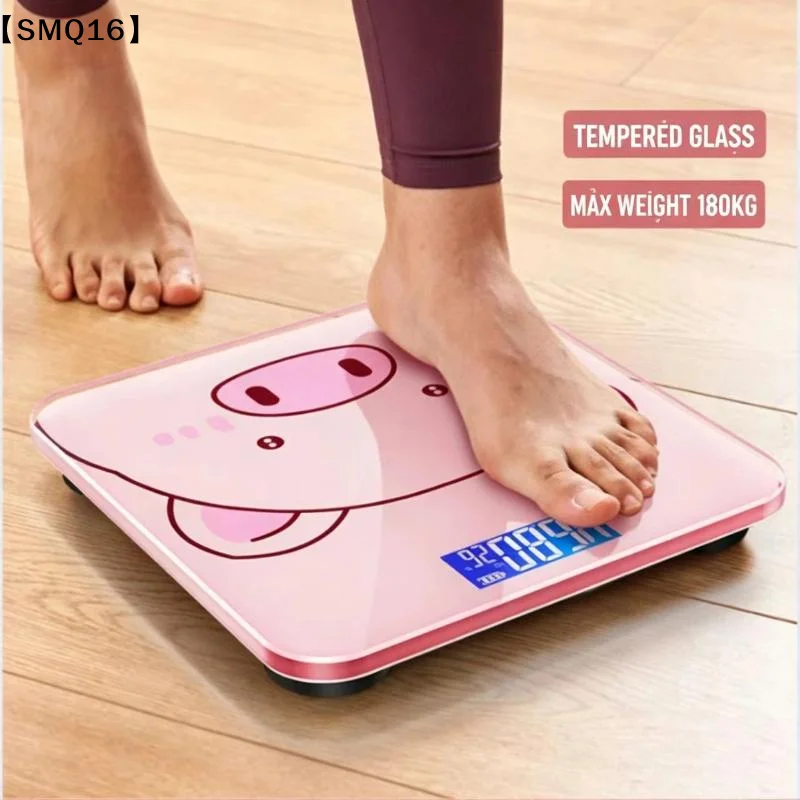 Cartoon Cute Pig Digital Weight Scale High Precision Reading For Home Bathroom Weight Tracking Automatic Weighing Scale【SMQ】