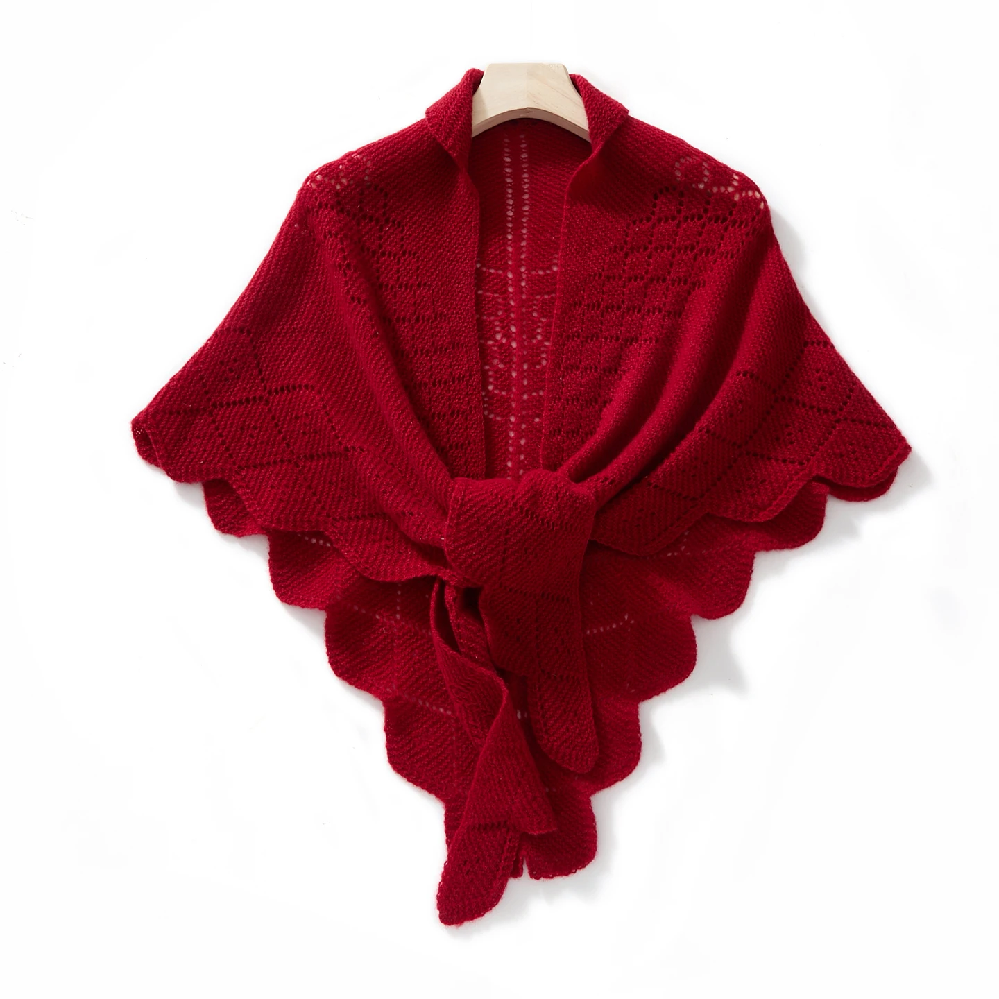 شال نسائي أنيق للخريف والشتاء متعدد الاستخدامات 100% صوف ميرينو الحد الأدنى الثقيلة متماسكة مجوفة لينة حرارية بلون واحد #3