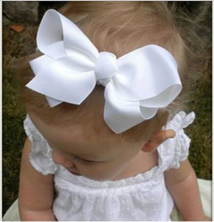 2Pcs Newborn Grosgrain Ribbon Solid 6Inch Hair Bows with Clip for Girls Hair Clips Hairpin Barrettes Kids Baby Hair Accessories