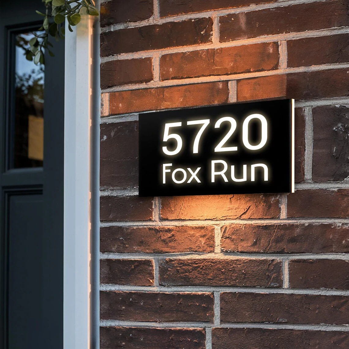Illuminated Backlit House Number Sign Modern Address Plaque Personalized Metal House Sign Address Plaque Custom House Numbers