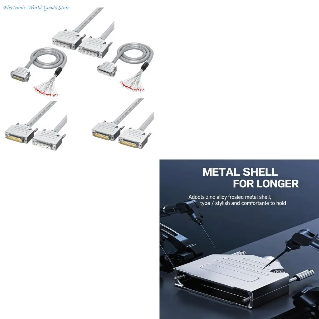 A3PD DB25 RS232 Cable Male to Female Simple Cord Industrial Straight Through