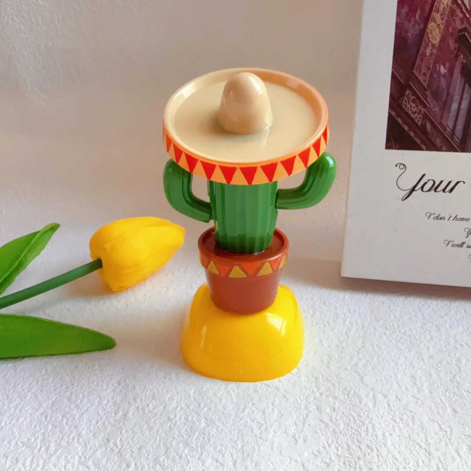 Car Cactus Shaking Head Ornament Dashboard Decorations Solar Interactive Toys Dancing Cute Dashboard Car Accessories universal - view 2