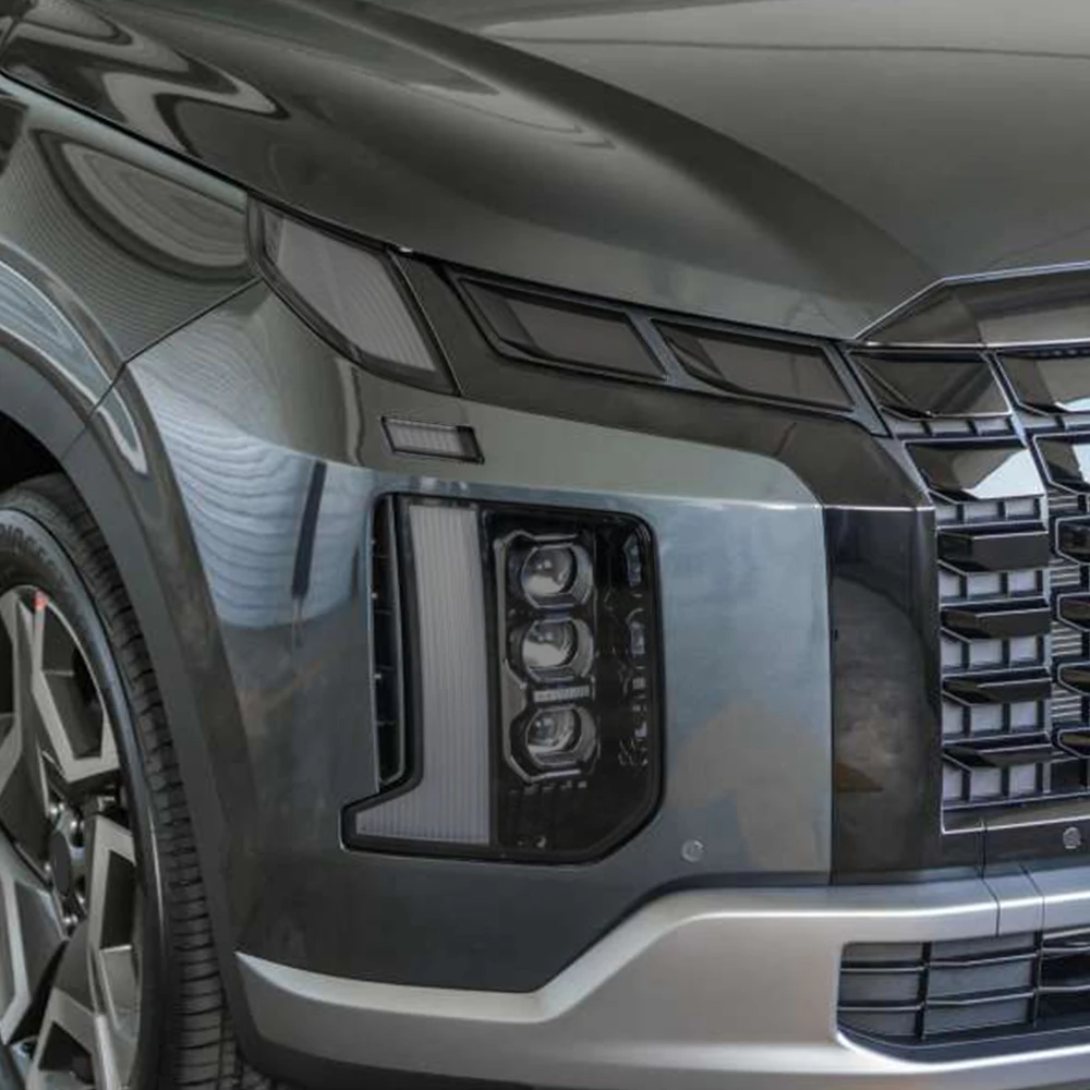 Vorgeschnittene TPU-Scheinwerfer-PPF für Hyundai Palisade LX2 2020-2026 Rauchschwarz Hochglanz Kratzfeste Schutzfolie Vinyl-Wrap-Kit – Detail 2