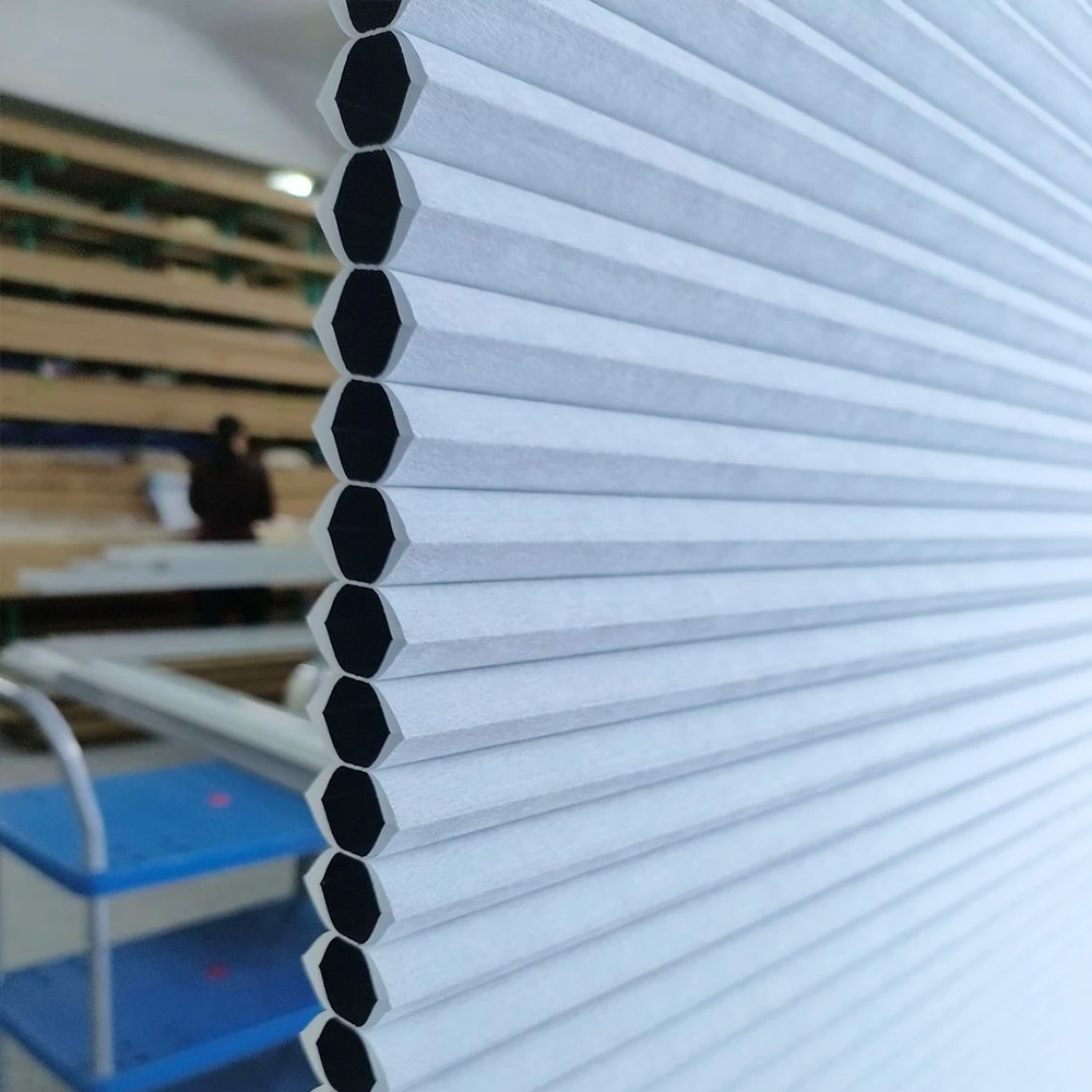 Top Down Bottom up Cell in Cell Honeycomb Blinds Cordless Double Cell Cellular Blackout Shades Energy Efficiency Window Blinds