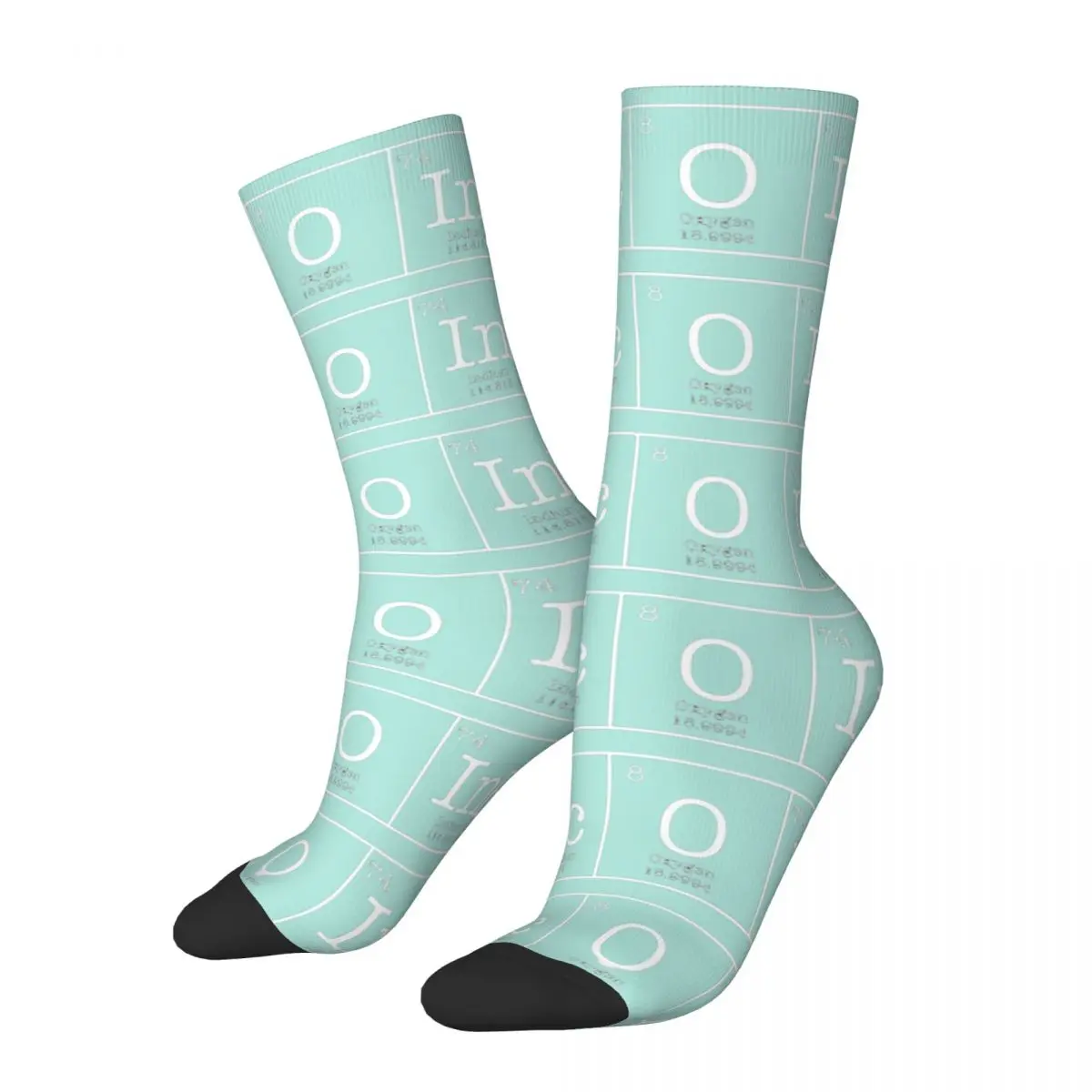 Retro Periodic Table Cryptocurrency Crazy Socks Unisex Bitcion Sign Art Satoshi Nakamoto Seamless Printed  Crew Sock