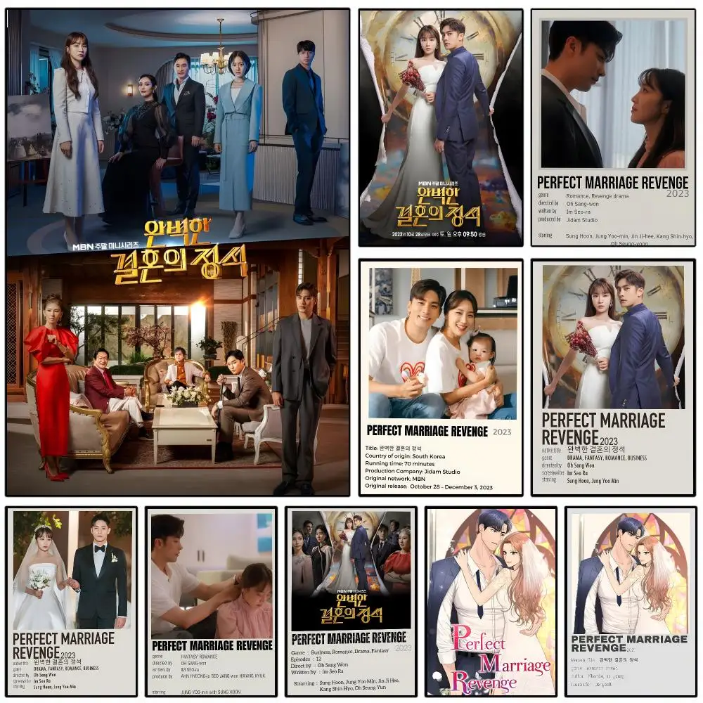 P-Perfect Marriage Revenge Poster Self-adhesive Art Waterproof Paper Sticker Coffee House Wall Decor
