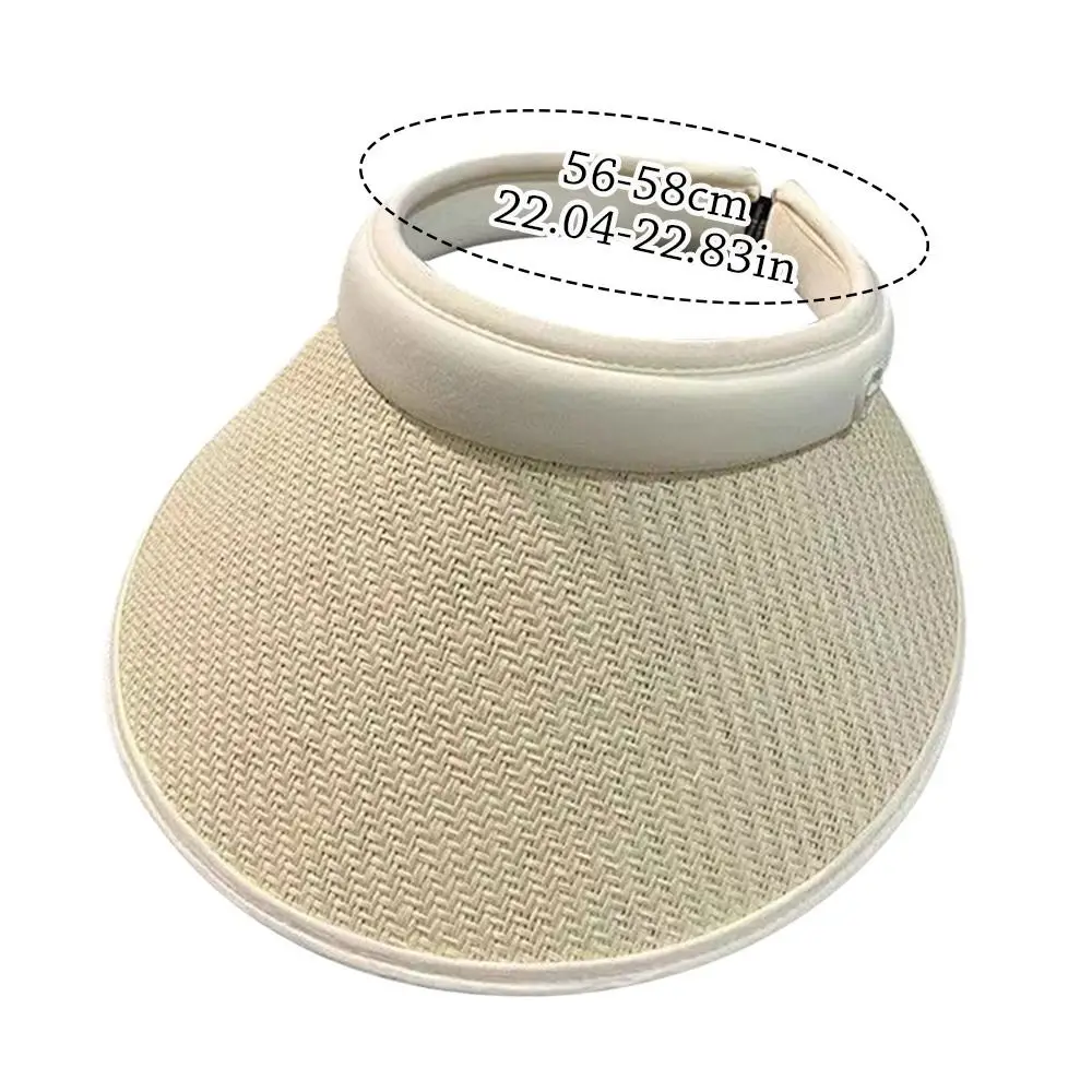 Proteção UV Wide Brim Beach Hat, Viseiras casuais, Sun Straw Cap