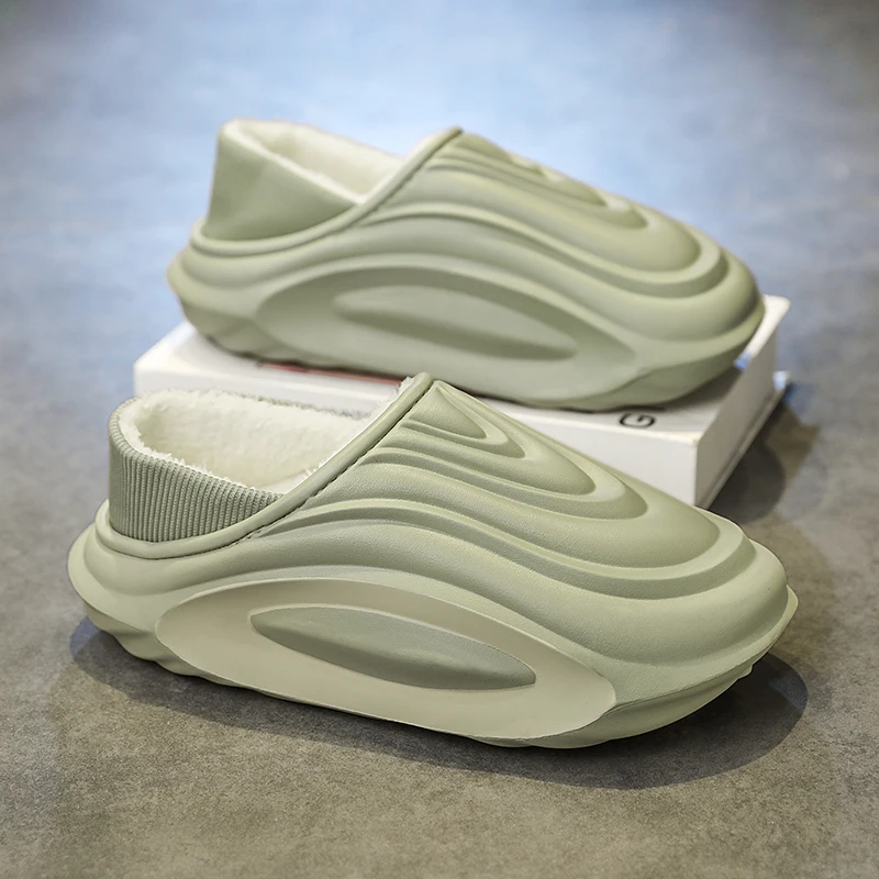 

Women Slippers Comfortable Casual Chunky Sole Top Quality Brand Thickened Non Slip Men Winter Shoes High Quality Work Padded Fur