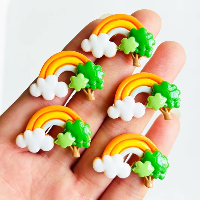 10 pieces of cute resin flat back jewelry DIY jewelry decoration crafts A154 with rainbow clouds