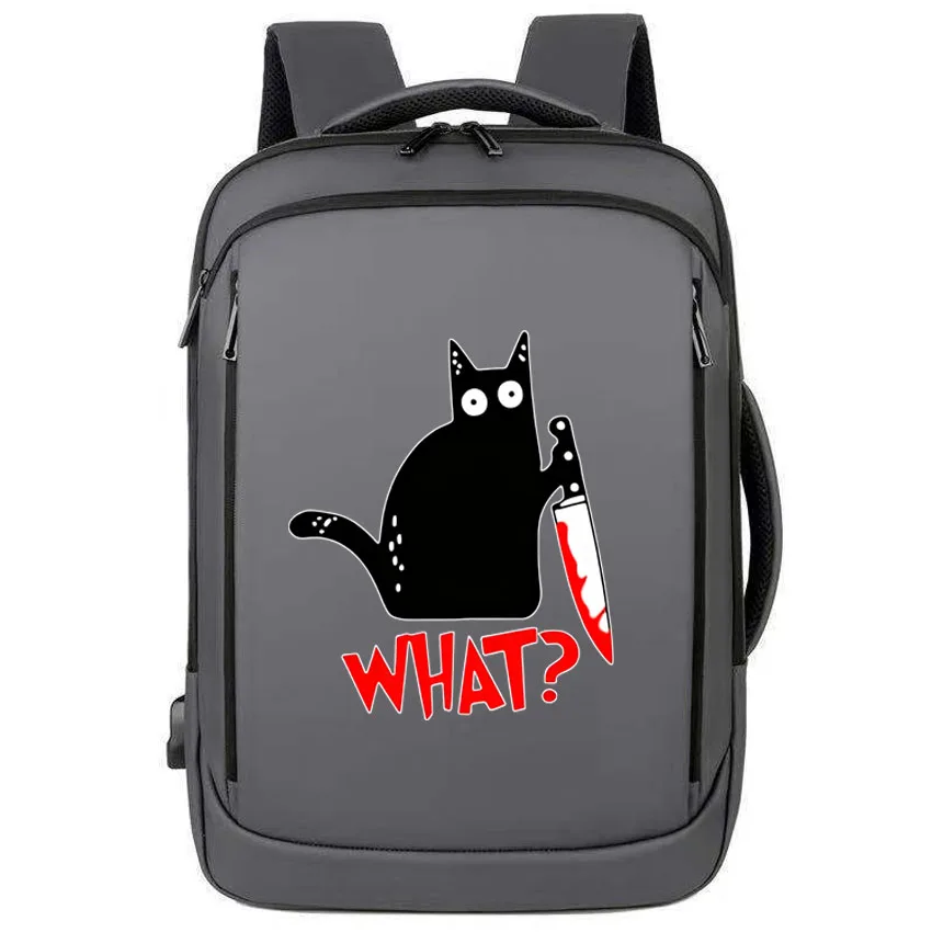 

Водонепроницаемый деловой рюкзак для ноутбука для мальчиков и девочек, крутой милый забавный нож с котом и мультяшным принтом, женский и мужской рюкзак унисекс, сумка