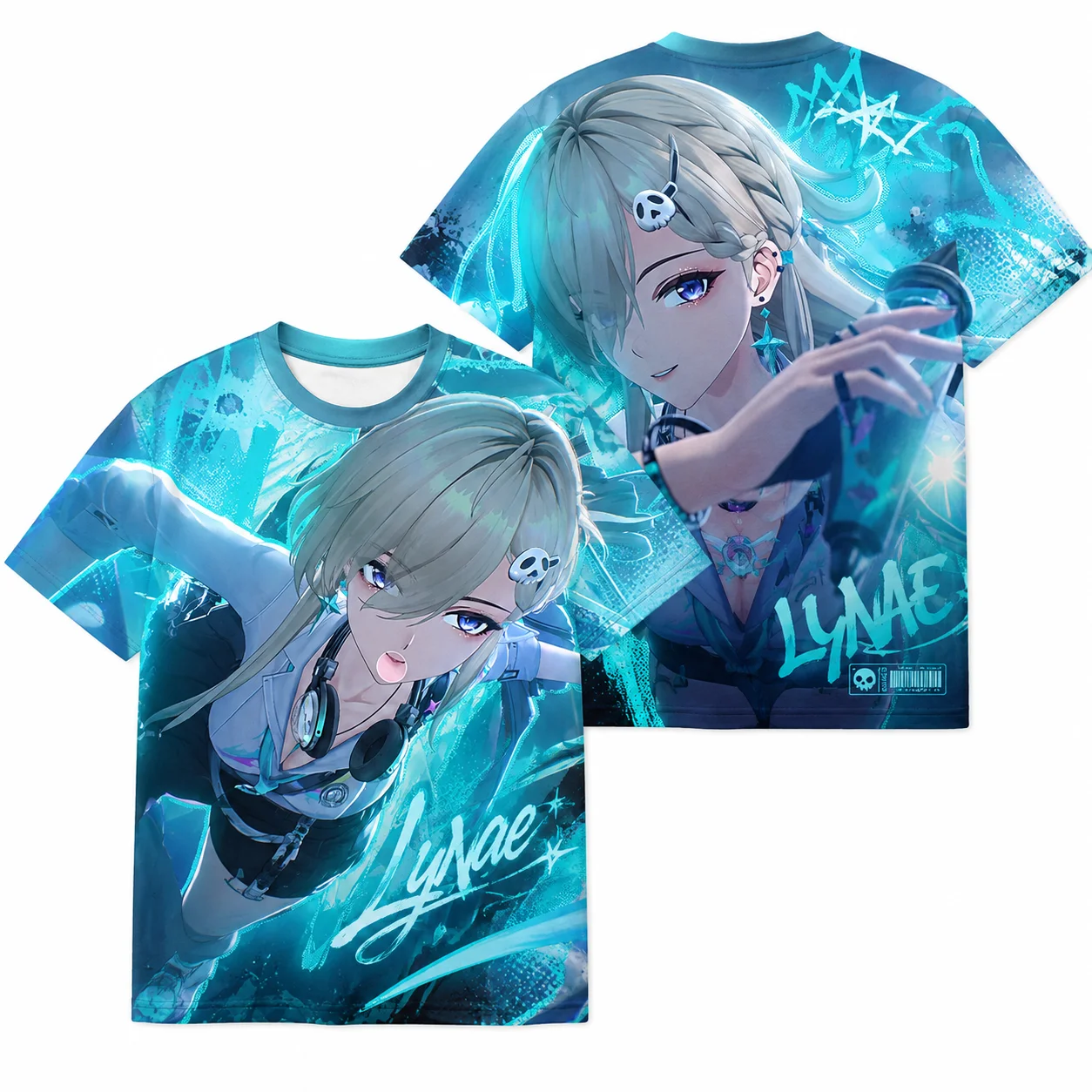 Camiseta gráfica barata Wuthering Waves WW Mornye Lynae Qiuyuan con estampado completo de anime, camiseta transpirable de secado rápido