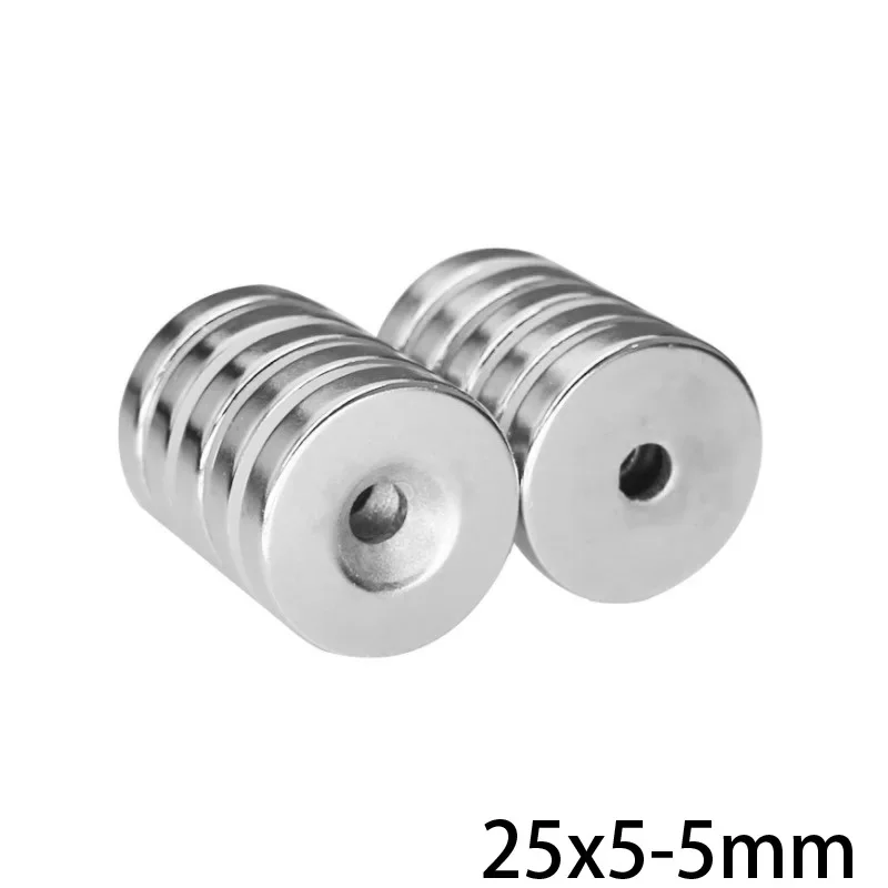 25x5-5 mm Permanent NdFeB Strong Magnets 25*5 mm Hole 5mm Round Countersunk Neodymium Magnetic Magnet 25X5-5mm 25*5-5