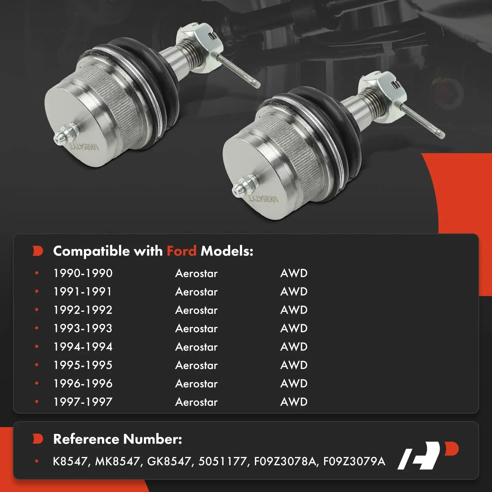 A-Premium 2x Front Lower Ball Joint Kit for Ford Aerostar 1990-1997