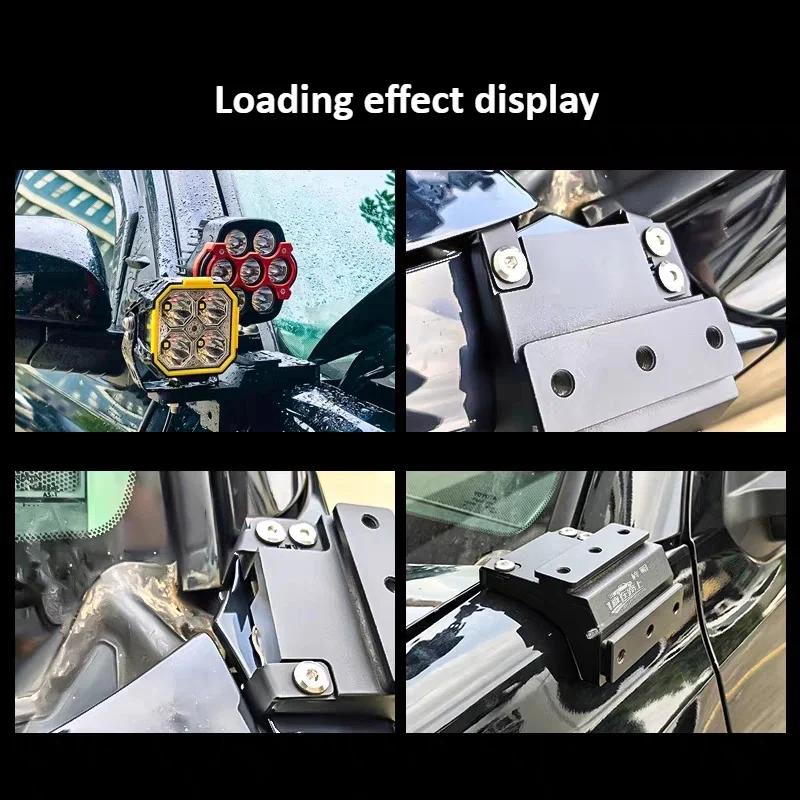 For Toyota Tacoma 2016-2025 A-Pillar LED Spotlight Expansion Bracket Aluminum Alloy Off-road Dual Light Quick-Release Light Base