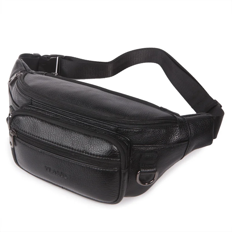 Men Genuine Leather Fanny Belt Pack Pouch Shoulder Hip Bum Bag Fashion High Quality Male Real Cowhide Chest Waist Bags New