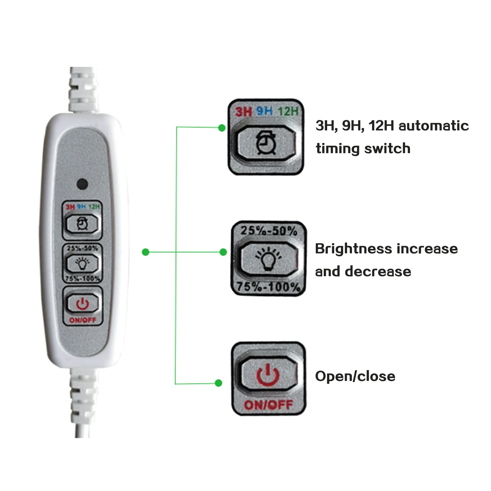 Linterna para crecimiento de plantas, brillo de altura ajustable, 30W, 12V, 900lm, lámparas LED de crecimiento para suculentas, verduras de invernadero