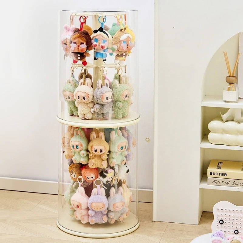 Rotating blind box Figure storage display box Transparent plush doll Labu cloth pendant display rack