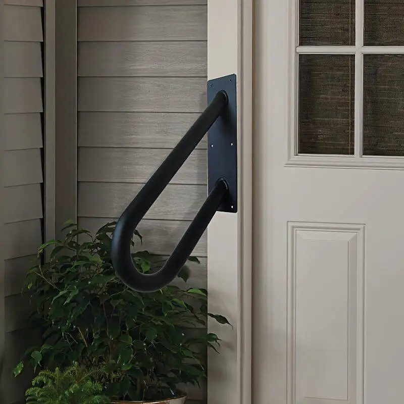 

Iron Minimalist Handrail U-Shaped Wall Mounted Outdoor Handrail Ergonomic Grab Bars Wall Railing for Outdoor Steps Stair Porch