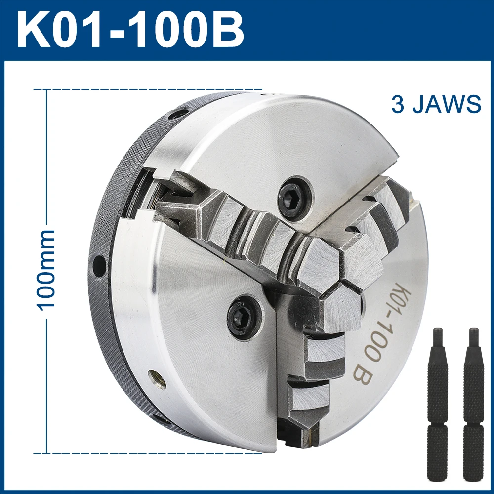 XCAN Drehmaschine Chuck K01 50 63 80B 100B Selbst-Zentrierung Mini Drehmaschine Chuck 3 Kiefer Holz Drehmaschine Werkzeug