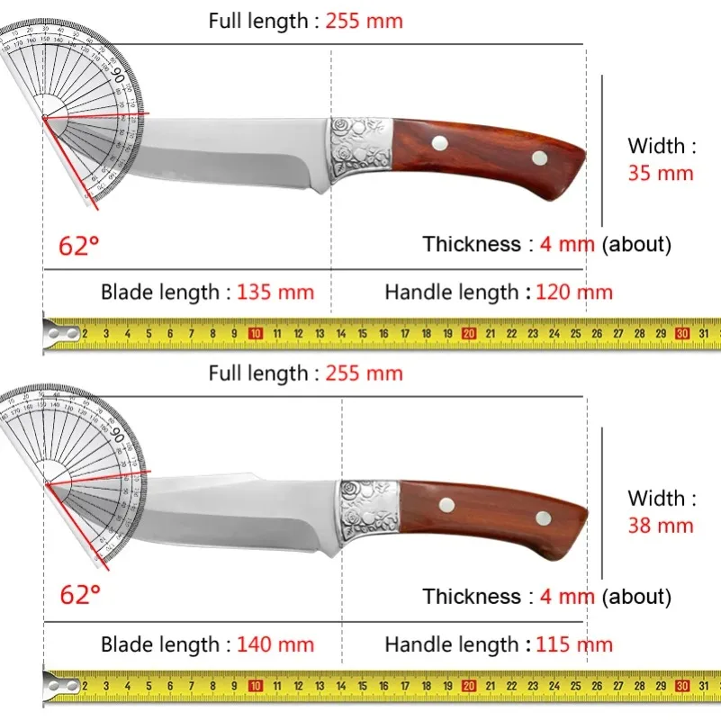 Kitchen Butcher Boning Knife Forged Meat Cutting Stainless Steel Knives Barbecue Slicing Fish Fruit Kitchen Knives Wood Handle